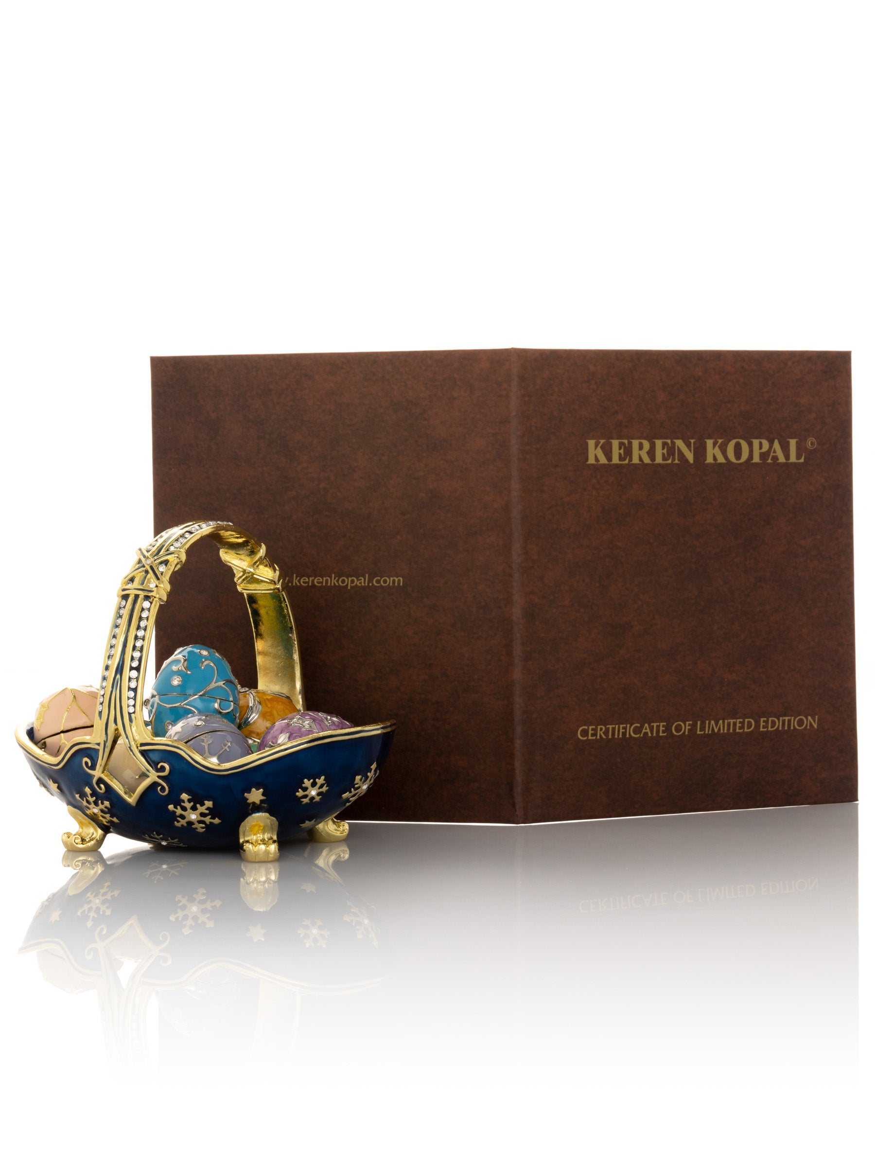 Blue Basket Carrying Small Easter Eggs