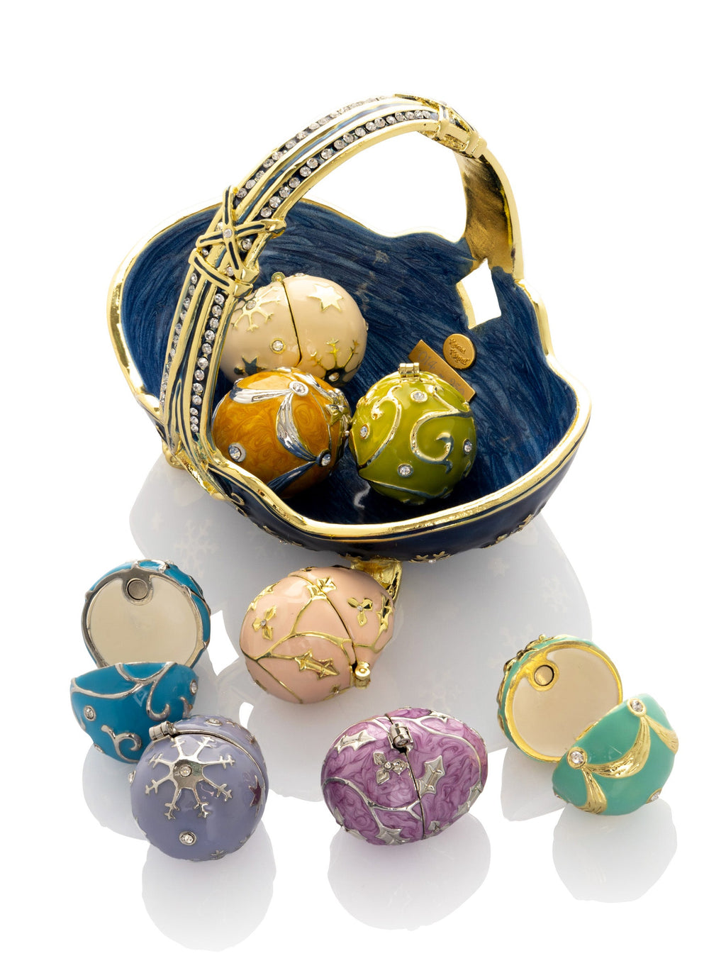 Blue Basket Carrying Small Easter Eggs